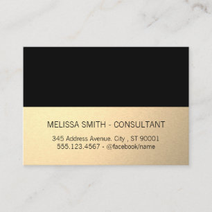 Tarjeta De Visita Simple Profesional Gold Lux Black