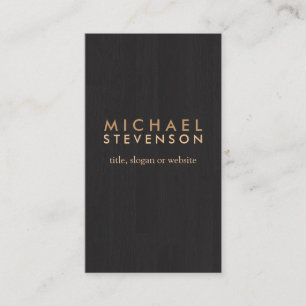 Tarjeta De Visita Simple Profesional Madera Gris Aspecto Negro