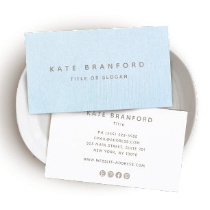 Tarjeta De Visita Simple Profesional Moderno Pastel Azul