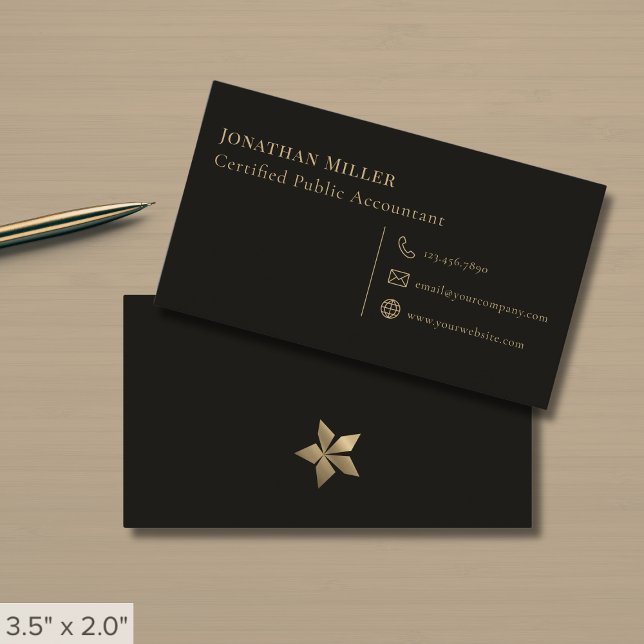 Tarjeta De Visita Simple Profesional Negro (Subido por el creador)