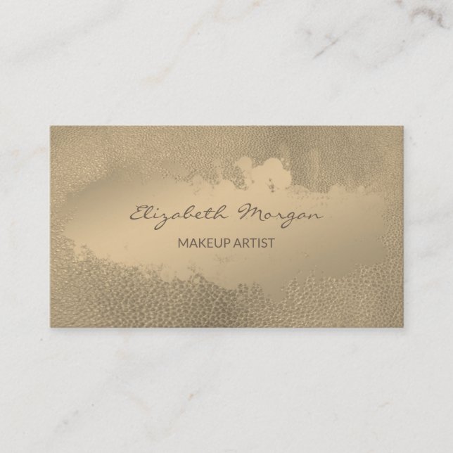 Tarjeta De Visita Simple Profesional, Pintura De Trazo, Cuero Aspect (Anverso)