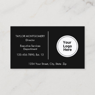 Tarjeta De Visita Simple Professional Black And White Logo