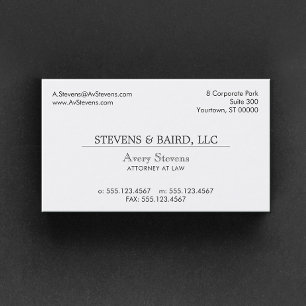 Tarjeta De Visita Simple Professional Corporate Classic