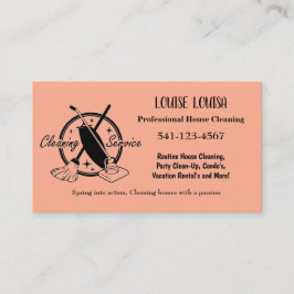 Tarjeta De Visita Simple Professional House Cleaning Business Cards
