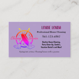 Tarjeta De Visita Simple Professional House Cleaning Business Cards