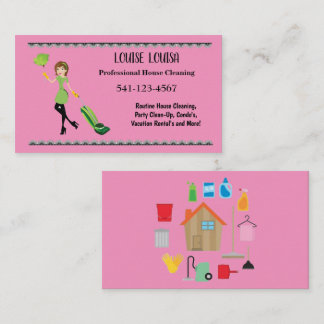 Tarjeta De Visita Simple Professional House Cleaning Business Cards