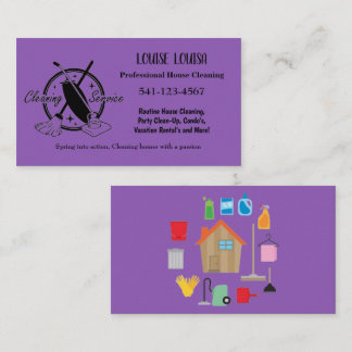 Tarjeta De Visita Simple Professional House Cleaning Business Cards