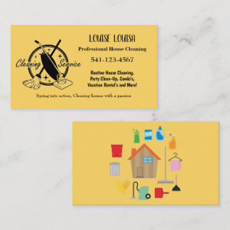 Tarjeta De Visita Simple Professional House Cleaning Business Cards