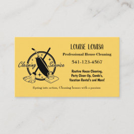 Tarjeta De Visita Simple Professional House Cleaning Business Cards