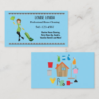 Tarjeta De Visita Simple Professional House Cleaning Business Cards