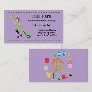 Tarjeta De Visita Simple Professional House Cleaning Business Cards