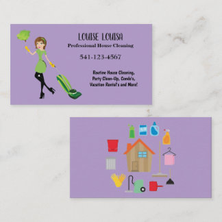 Tarjeta De Visita Simple Professional House Cleaning Business Cards