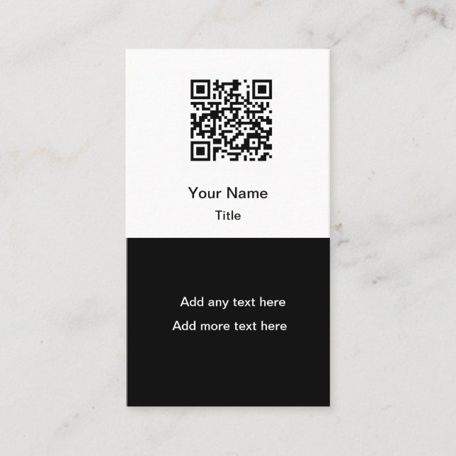 Tarjeta De Visita Simple Promotional QR Code Business Cards Vertical (Anverso)
