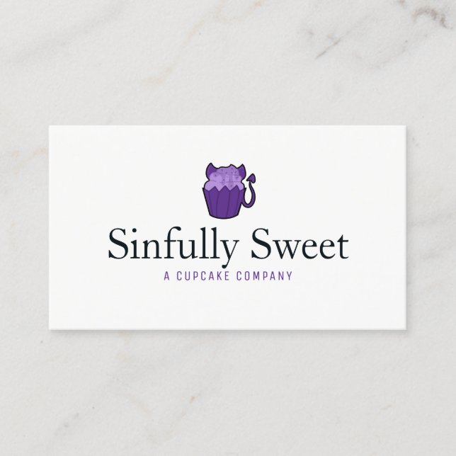 Tarjeta De Visita Simple Purple Devil Cupakes Business Card (Anverso)