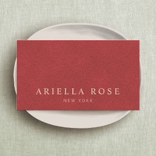 Tarjeta De Visita Simple Red Minimal, Elegante Profesional Vintage