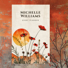 Simple Red Poppies Boho Wildflowers Sunset
