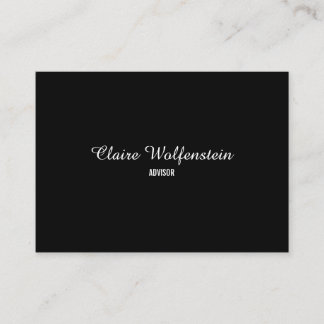 Tarjeta De Visita Simple Script Blanco y Negro Profesional