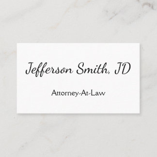 Tarjeta De Visita Simple, Script Name Attorney-At-Law Business Card