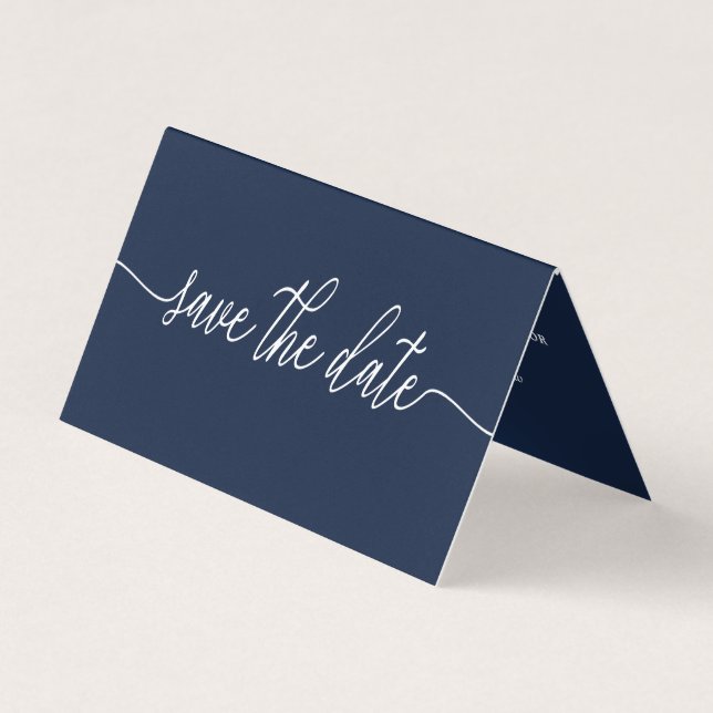 Tarjeta De Visita Simple Script Photo Save the Date Card (Anverso)