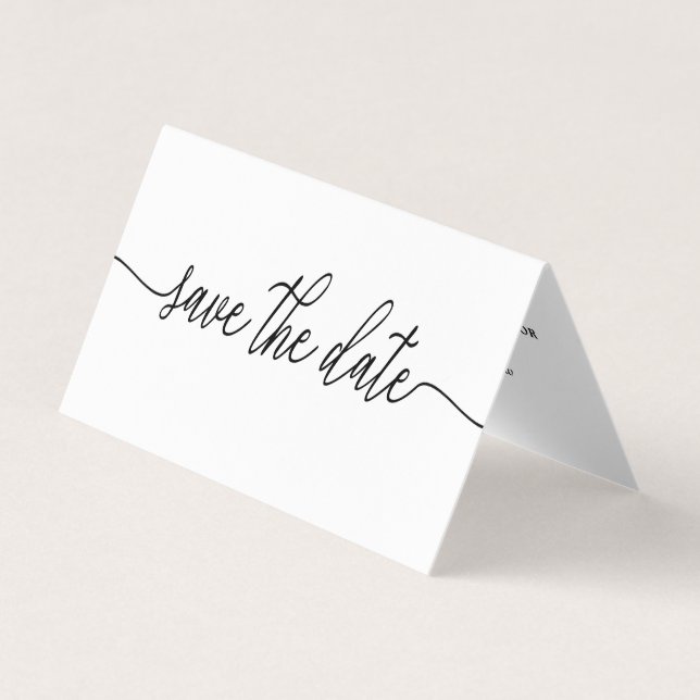 Tarjeta De Visita Simple Script Photo Save the Date Card (Anverso)