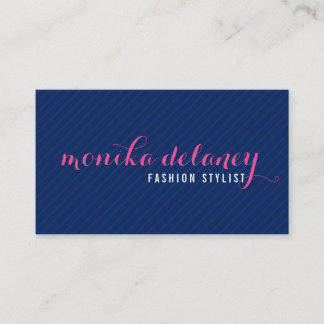 Tarjeta De Visita SIMPLE SCRIPT TIPO moderno color azul marino