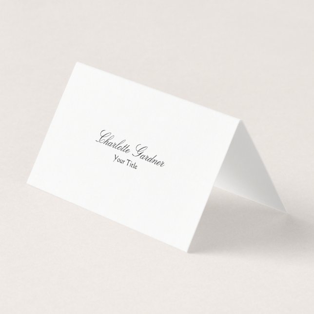 Tarjeta De Visita Simple, sencillo, creativo, elegante y moderno bla (Anverso)