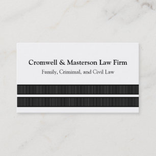 Tarjeta De Visita Simple Sleek Stripes Business Card, negro