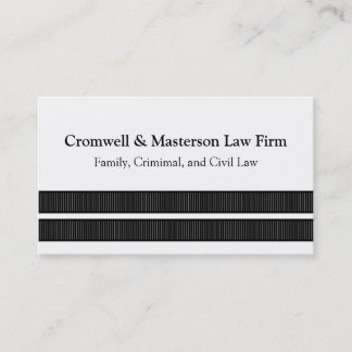 Tarjeta De Visita Simple Sleek Stripes Business Card, negro