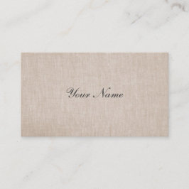 Tarjeta De Visita Simple Tan Minimalista Linen Beige