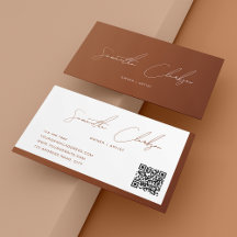 Simple Terracota Script manuscrito código QR