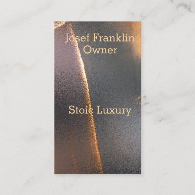 Tarjeta De Visita Simple tinta de alcohol azul y acuarela dorada (Anverso)