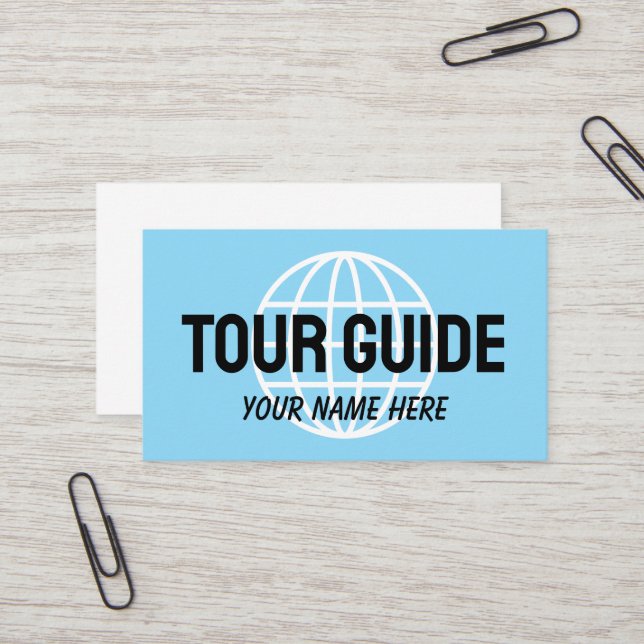 Tarjeta De Visita SImple Tour Guide Business Card Template (Anverso/Reverso In Situ)