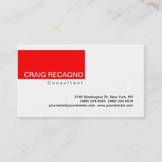Tarjeta De Visita Simple Trendy Cute Black Red Business Card (Anverso)
