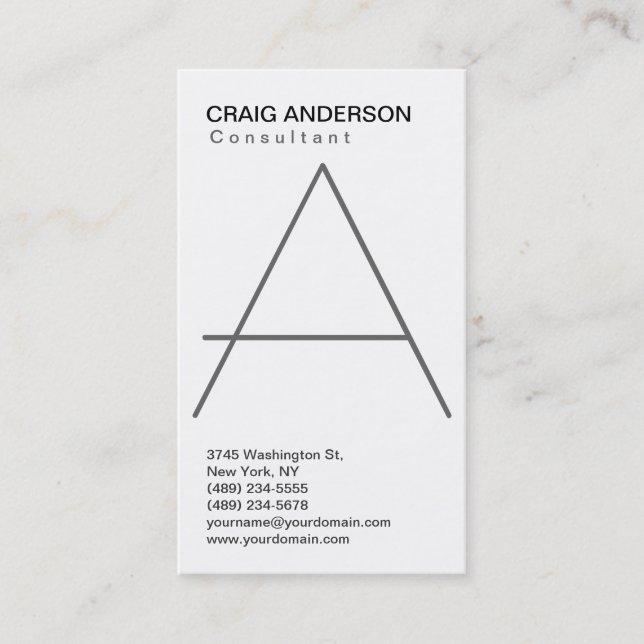 Tarjeta De Visita Simple Trendy Cute Plain Black White Business Card (Anverso)