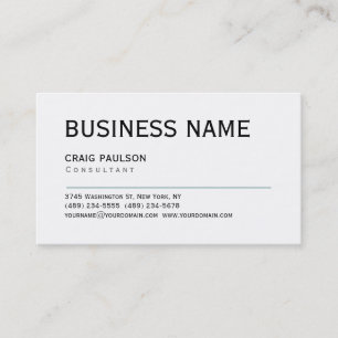 Tarjeta De Visita Simple Trendy Cute Plain Black White Business Card