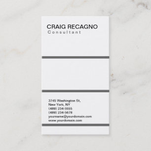 Tarjeta De Visita Simple Trendy Cute Plain Black White Business Card