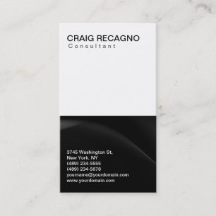 Tarjeta De Visita Simple Trendy Cute Plain Black White Business Card