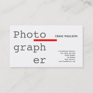 Tarjeta De Visita Simple Trendy Cute Plain Red White Business Card