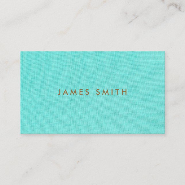 Tarjeta De Visita Simple, Turquoise Blue, Stylish Minimalist (Anverso)