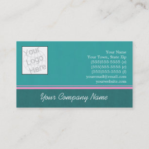 Tarjeta De Visita Simple verde azulado y rosado