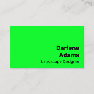 Tarjeta De Visita Simple Verde Brillante Negrita Moderno Vibrante