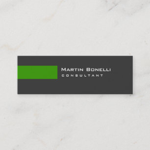 Tarjeta de visita simple verde gris moderna flaca