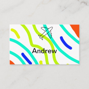 Tarjeta De Visita Simple viaje en avión minimalista añade tu nombre 
