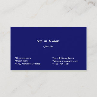 tarjeta de visita simple y azul