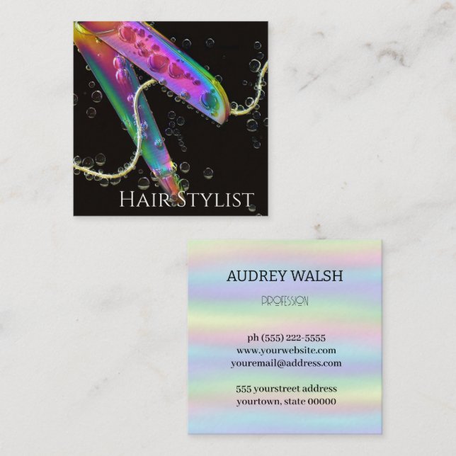 Tarjeta de visita simple y cuadrada moderna (Anverso / Reverso)