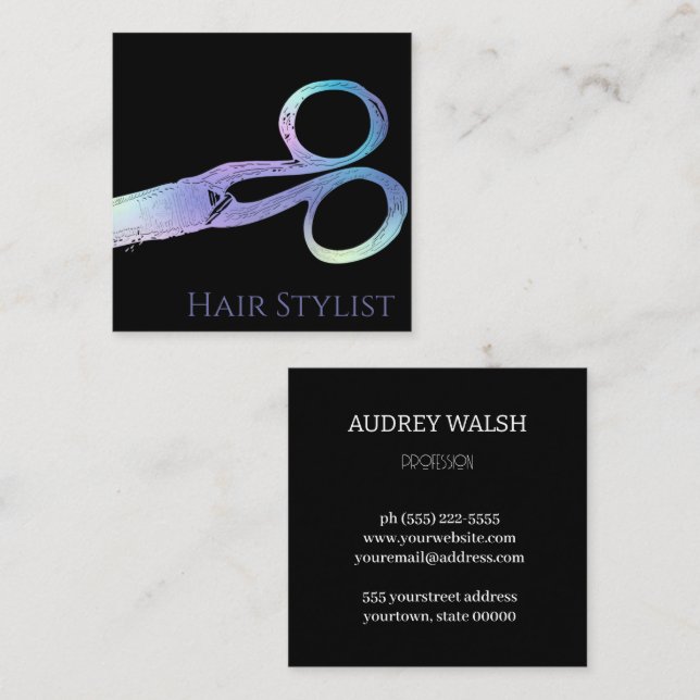 Tarjeta de visita simple y cuadrada moderna (Anverso / Reverso)