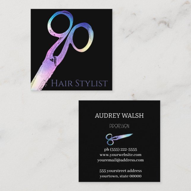 Tarjeta de visita simple y cuadrada moderna (Anverso / Reverso)