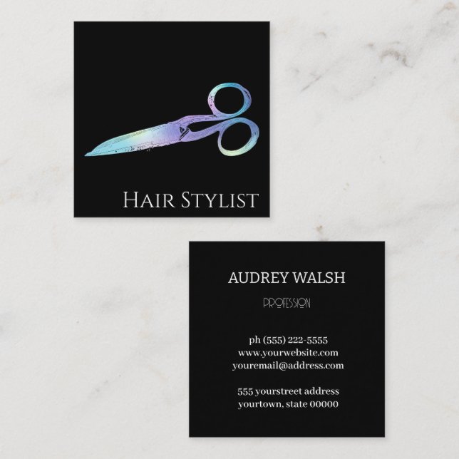 Tarjeta de visita simple y cuadrada moderna (Anverso / Reverso)