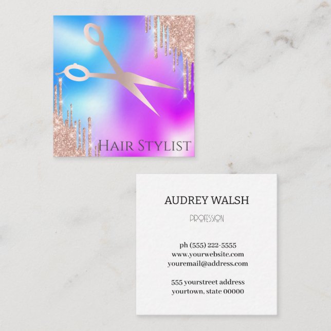 Tarjeta de visita simple y cuadrada moderna (Anverso / Reverso)