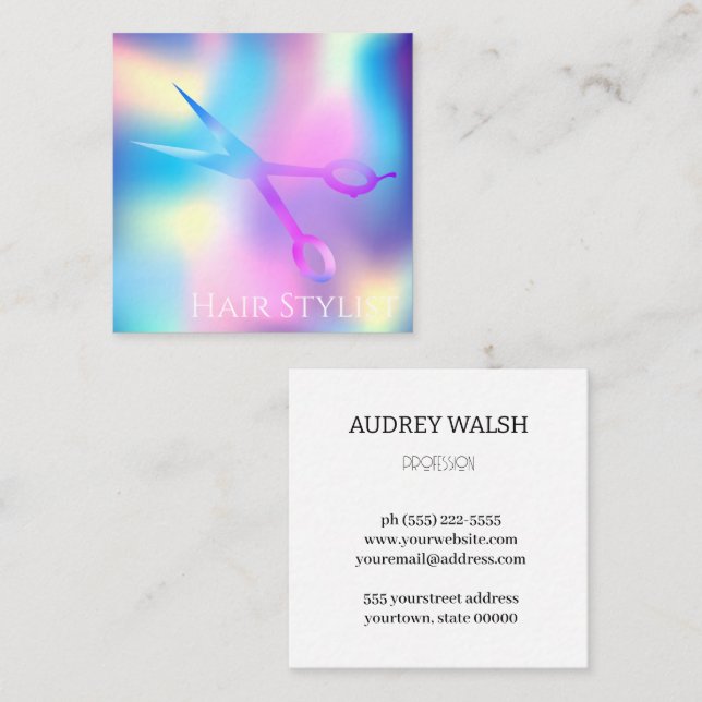 Tarjeta de visita simple y cuadrada moderna (Anverso / Reverso)